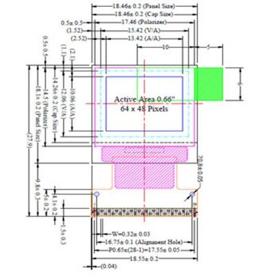 64 X 48 Pixels Resolution OLED Display Module Various Size / Color Acceptable