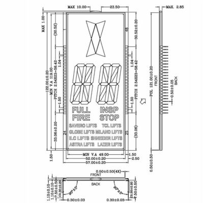 5 Inch Elevator 7 segment Monochrome Stn LCD Display With Connector With Backlight