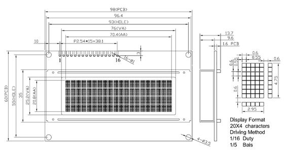 Serial Lcd Display Module , 20x4 Character Lcd Display High Reliability