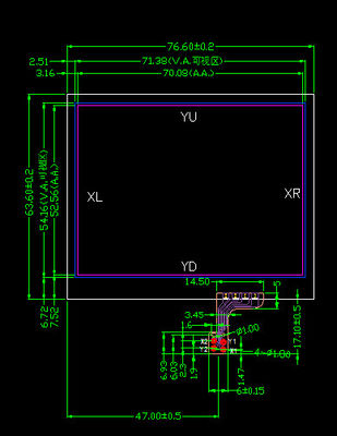 Professional 3.5 Lcd Touch Panel For LQ035NC121 Chemical Resistance