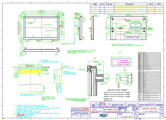 7 Inch TFT LCD Module 800*480 RGB Boe AV070wvm-Nc1 LCD Display Panel