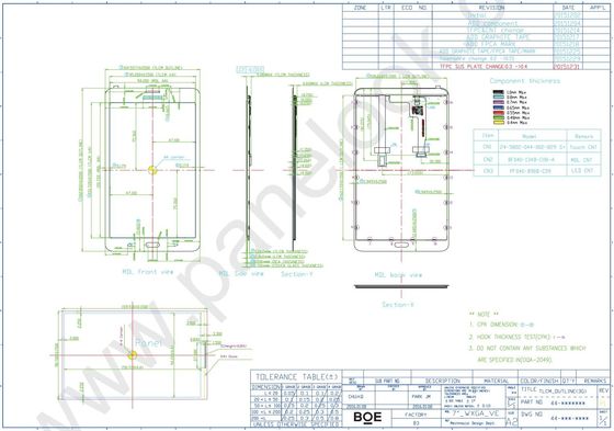 7'' TFT LCD Module 1280*800 RGB BOE TV070WXM-TS0 MIPI 39 pins FPC wide temperature
