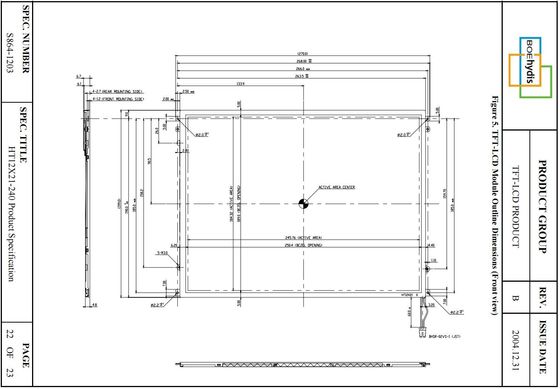 12.1'' TFT LCD XGA 1024*768 RGB BOE Original Wide View Display Touch HT12X21-240