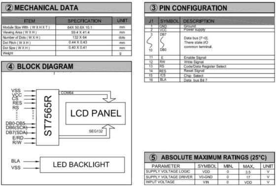 132*64 graphic LCD Module STN Blue wide temperature 6H negative industrial display with PCB