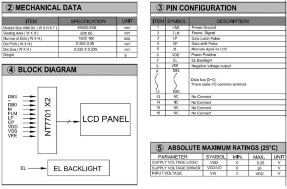 160*160 Graphic LCD Module FSTN 6H 12H NT7701 With Backlight Wide Temperature PIN Connector Industrial Display Customize