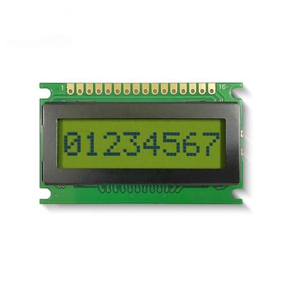 8*1 Character LCD Module 6H STN Yellow-green Positive Wide Temperature With Backlight Industrial Display