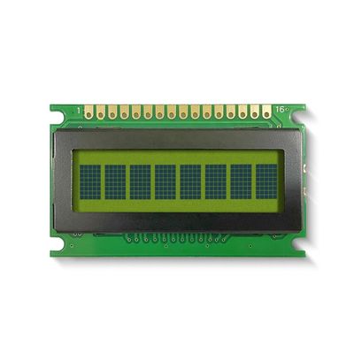 8*1 Character LCD Module 6H STN Yellow-green Positive Wide Temperature With Backlight Industrial Display
