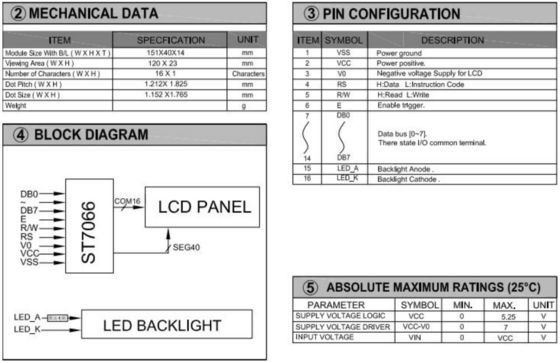 Big Size 1601 16*1 Character LCD Module With Backlight PCB Industrial Display