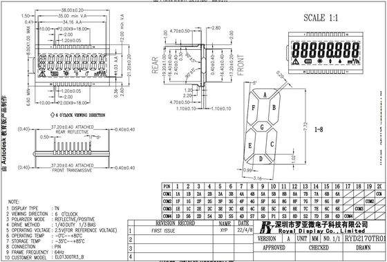 Customize TN Monochrome 6H Reflective Positive Industrial Display Low Cost LCD Module