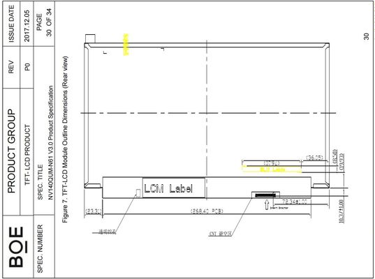 14'' TFT 3840*RGB*2160 BOE Wide View Light Thin EDP LCD Module