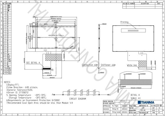 4.3'' 480*272 RGB TFT Wide Temperature ST282T2 High Contrast LCD Module