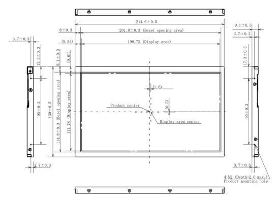 9.0'' 1920*1080 TFT LVDS Tianma Wide Temperature High Contrast LCD Module