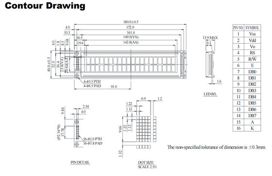 20*2 FSTN STN character monochrome ST7066U wide temperature LCD Module