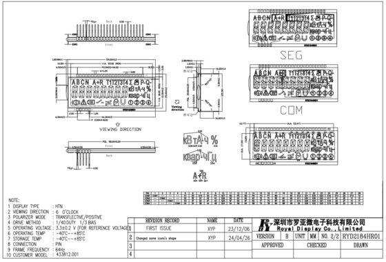 Custom STN Energy Meter Display Segment Wide Temperature LCD Module