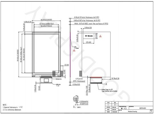 4.0'' 400*600 full color reflective standard e-paper display