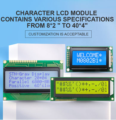3.3V Monochrome Transmissive/Transflective/Reflective Character Blue/Green/Gray Stn Character LCD Modules