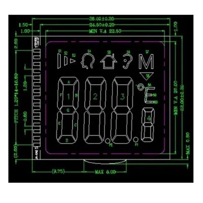 RYD2119TM01 Custom Segment LCD Display Object Body Temp Indicator Zebra Connector 3.0V Drive