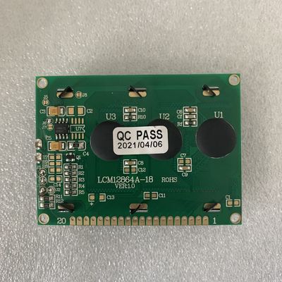 LCM12864A 128x64 LCD Display Module STN Blue Negative 8-bit MPU Interface White LED Side Backlight