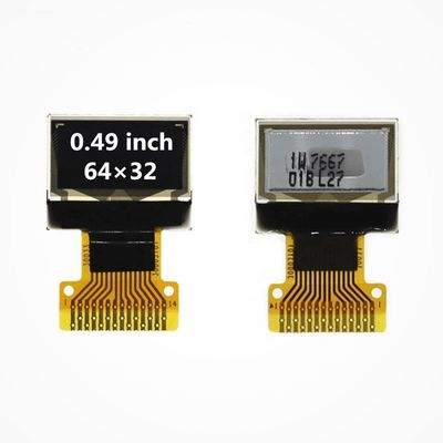 0.49 Inch 64*32 DOT 14 pin Matrix SSD1306 Driver I2c with White blacklight Transparent OLED Display