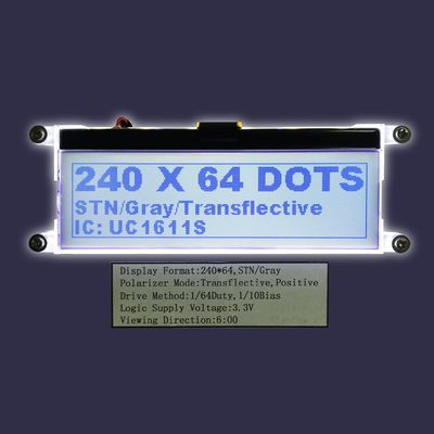  Custom Size 240X64 STN Parallel FFC UC1611s Controller Graphic LCD Module Serial Cog Monochrome