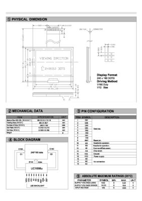 FSTN 240X160 Stn graphic COG FSTN STN lcd module with backlight lcd Gray UC1611S FPC