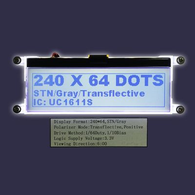 Factory wholesale 240*64 Graphic LCD ST7565R Parallel YG Stn Gray Positive LCD Display Reflective Polarizer COB FPC
