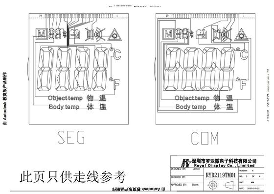 IR Thermometer Graphic LCD Display Cog FPC With Zebra Controller