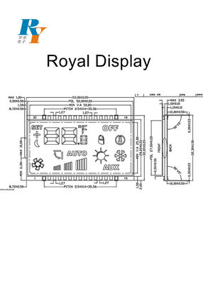 Transparent TN Air Conditioner Lcd Display Screen With White Led Backlight