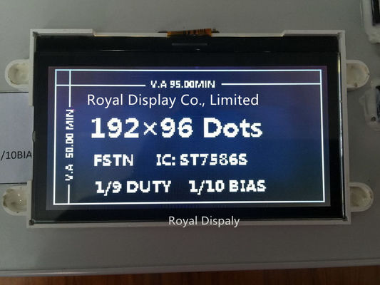 1/10 Bias FSTN COG Graphic LCD Display 192X64 Transflective Positive
