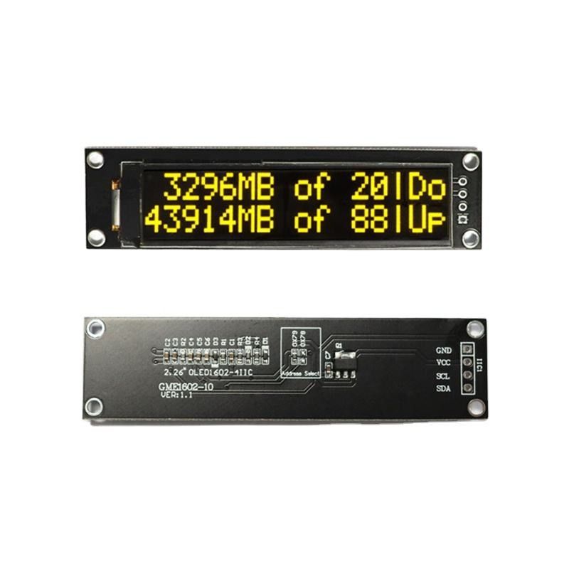 2.26" OLED Display Module With 16x2 Resolution 2.26 Inch 1602 Monochrome OLED