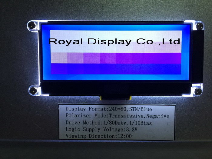 240*80 FSTN Graphic 6H ST75256 Super Wide Temperature Industrial Display With PCB LCD Module