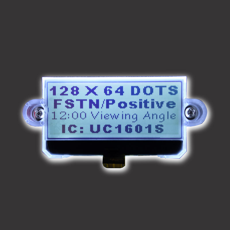 Green Color Lcd Screen COG LCD Module With 128 * 64 Pixels Resolution Mono Lcd Panel