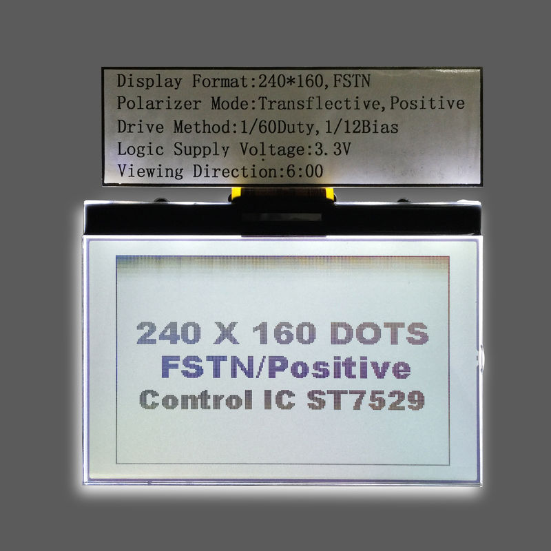 White Backlight Fstn 240 * 160 Dots Graphic LCD Module For Matrix Character LCD Display